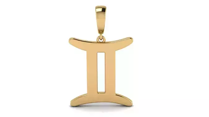 Zodiac Astrological Symbol Gemini 15 mm Pendant