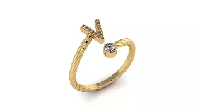 Alphabet Rope Diamond Rings V