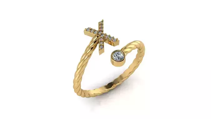 Alphabet Diamond Rings X