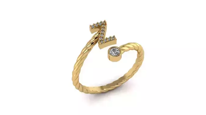 Alphabet Rope Diamond Rings Z
