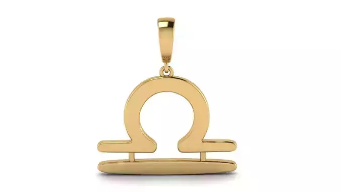 Zodiac Astrological Symbol Libra 15 mm Pendant