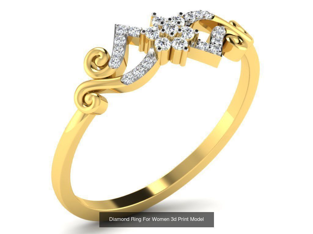Diamond Rings Collection For Women 3d Print Model _31