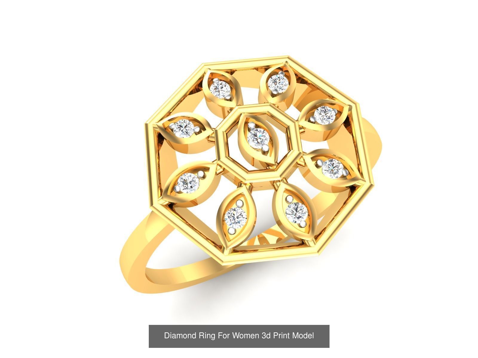 Diamond Rings Collection For Women 3d Print Model _109