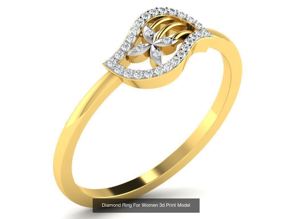 Diamond Rings Collection For Women 3d Print Model _36