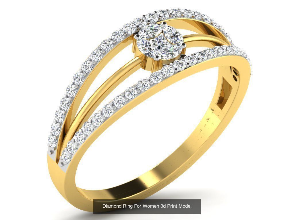 Diamond Rings Collection For Women 3d Print Model _15