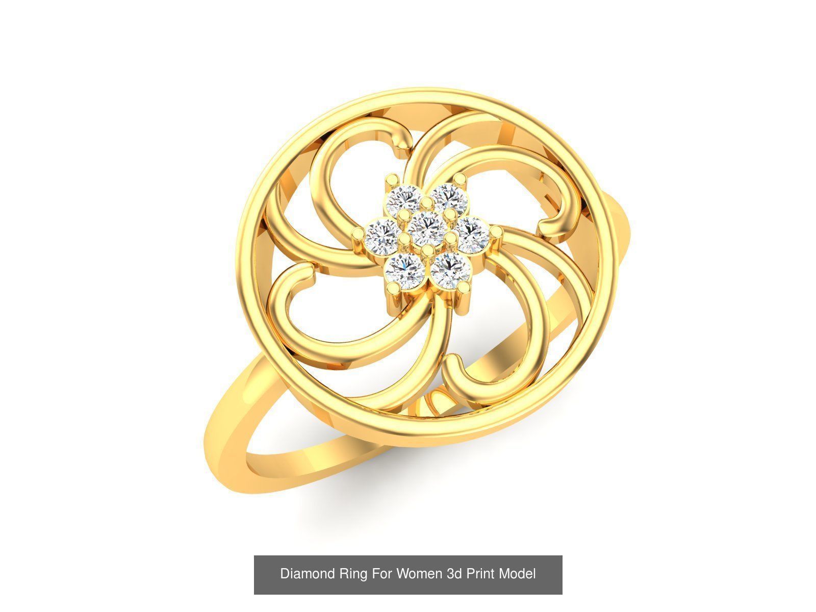 Diamond Rings Collection For Women 3d Print Model _97