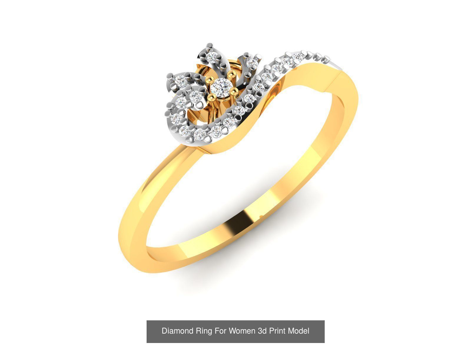 Diamond Rings Collection For Women 3d Print Model _25