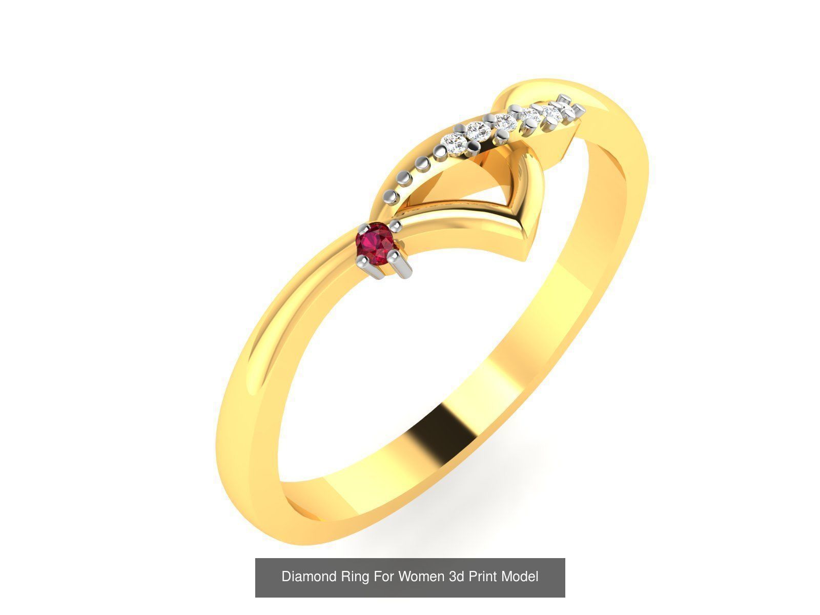 Diamond Rings Collection For Women 3d Print Model _19