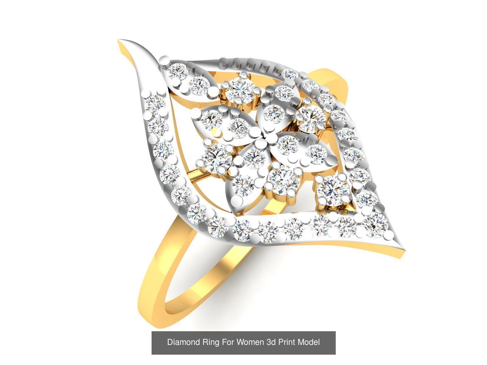 Diamond Rings Collection For Women 3d Print Model _62