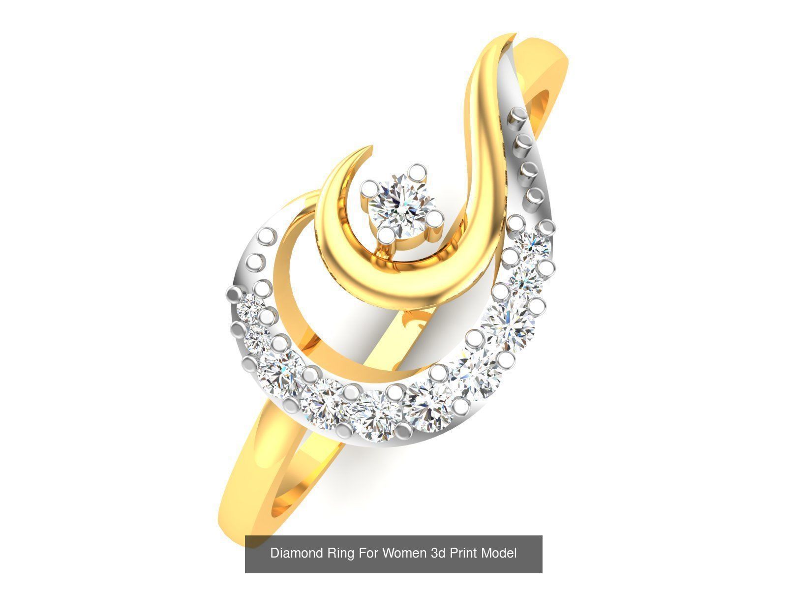 Diamond Rings Collection For Women 3d Print Model _71
