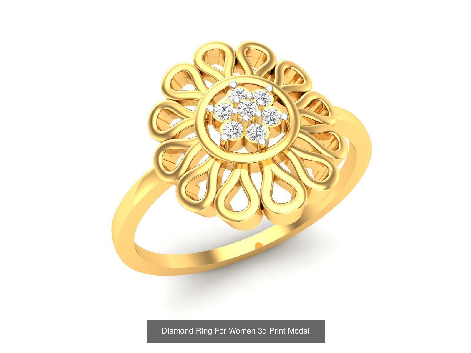 Diamond Rings Collection For Women 3d Print Model _108