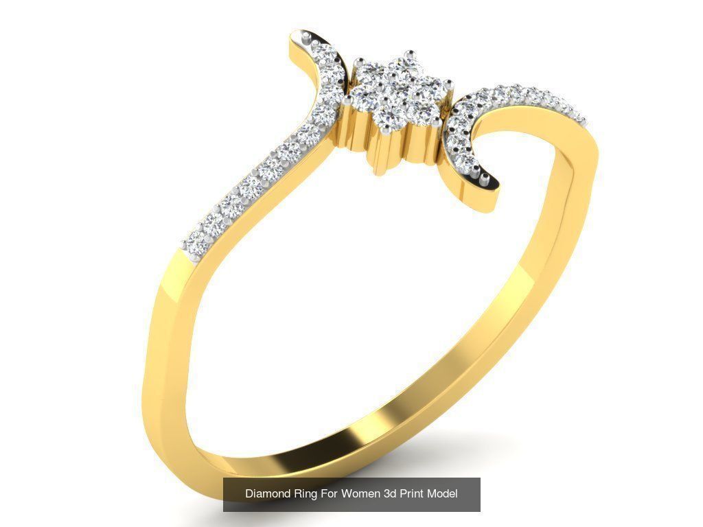 Diamond Rings Collection For Women 3d Print Model _35