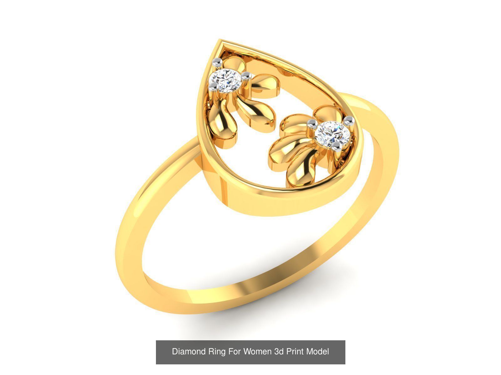 Diamond Rings Collection For Women 3d Print Model _111