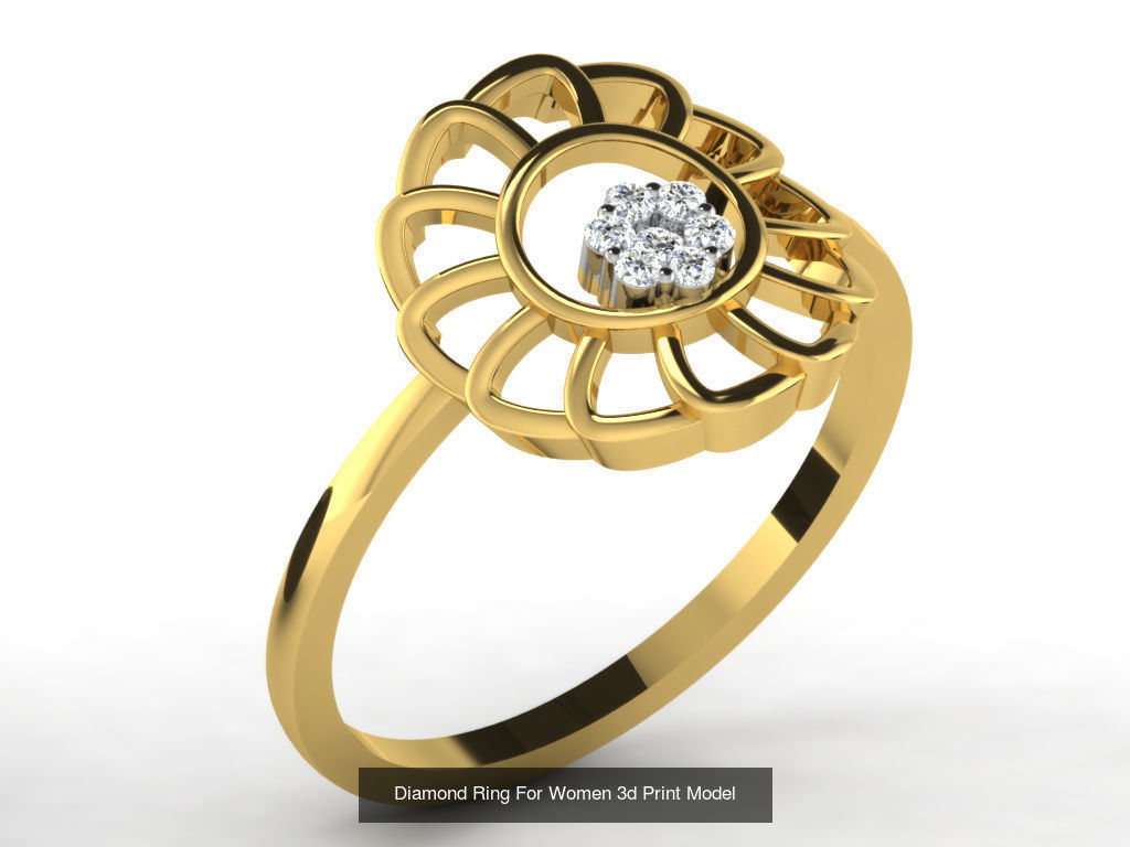 Diamond Rings Collection For Women 3d Print Model _89