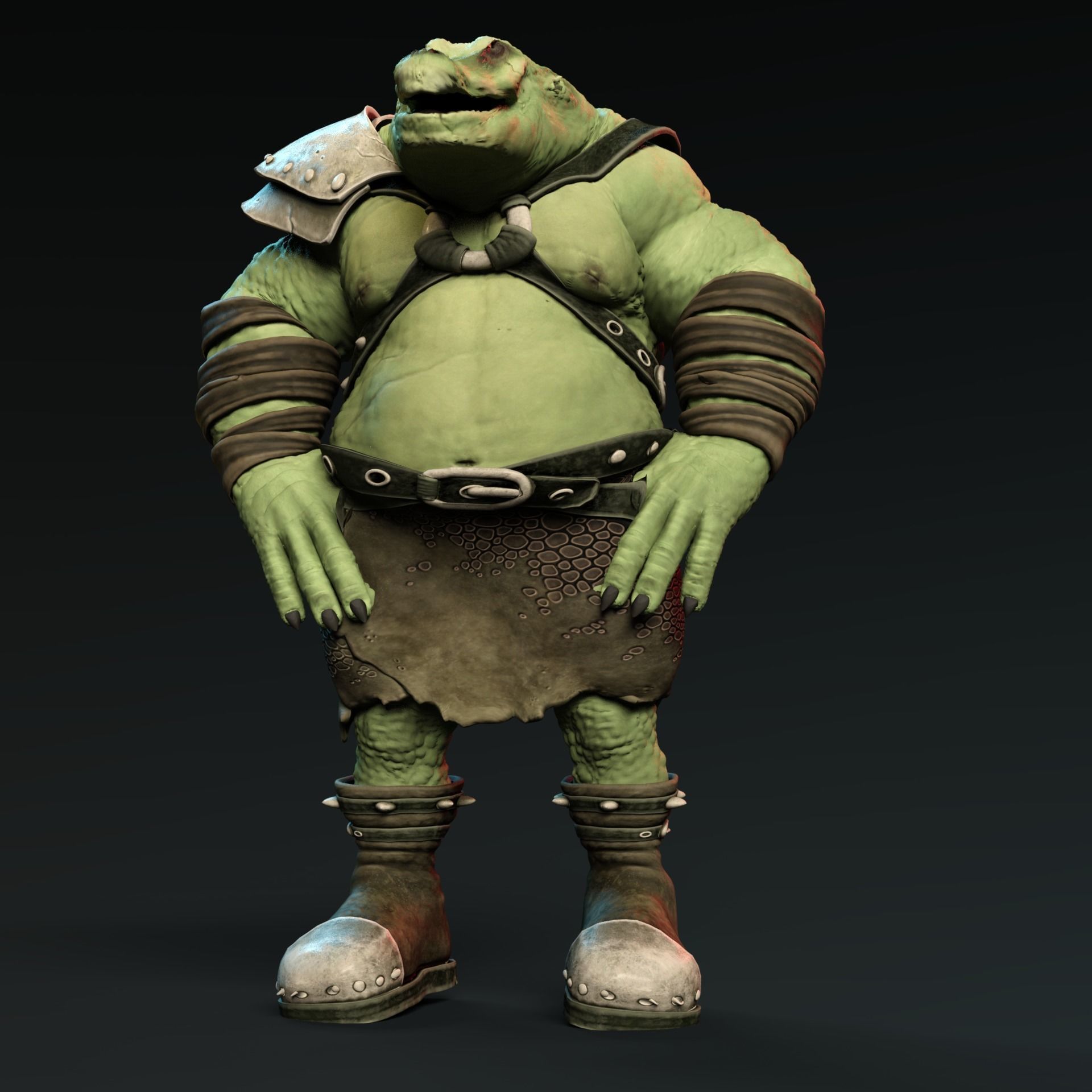 Crocodile character 3D model_1