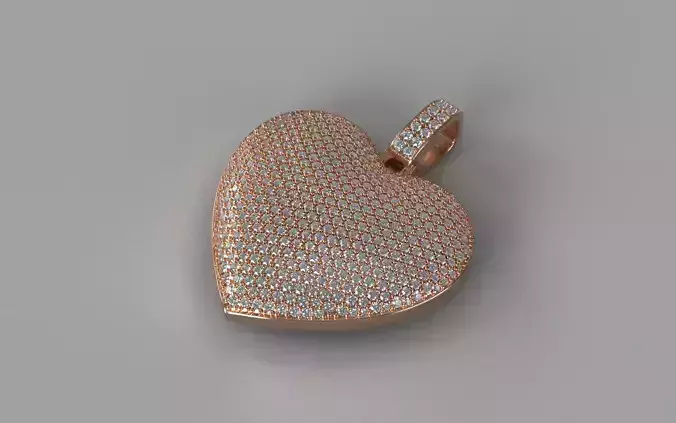 Domed Heart Pendant and Picture Pendant - 35mm 3D print model