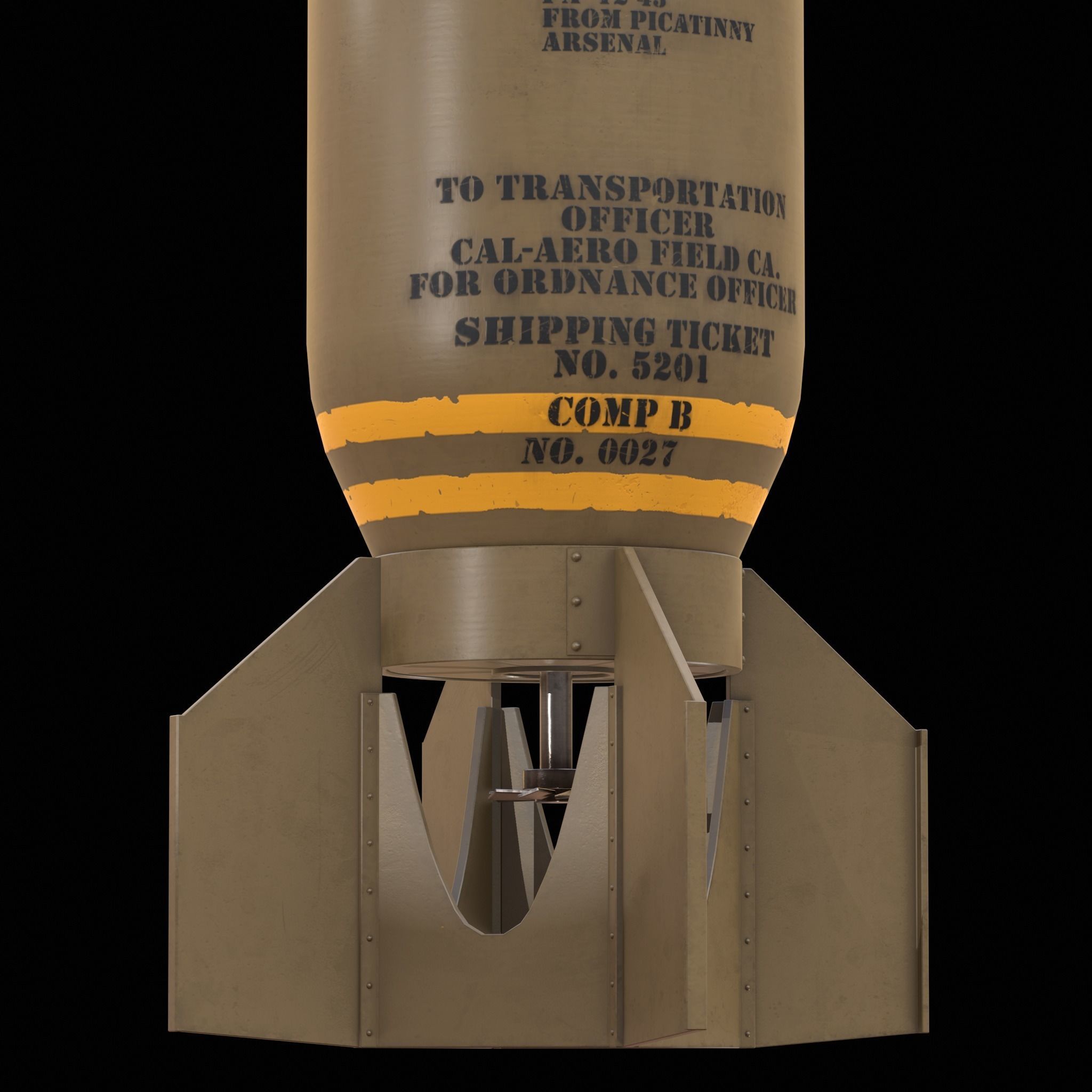 M65 Bomb Low-poly 3D model_7