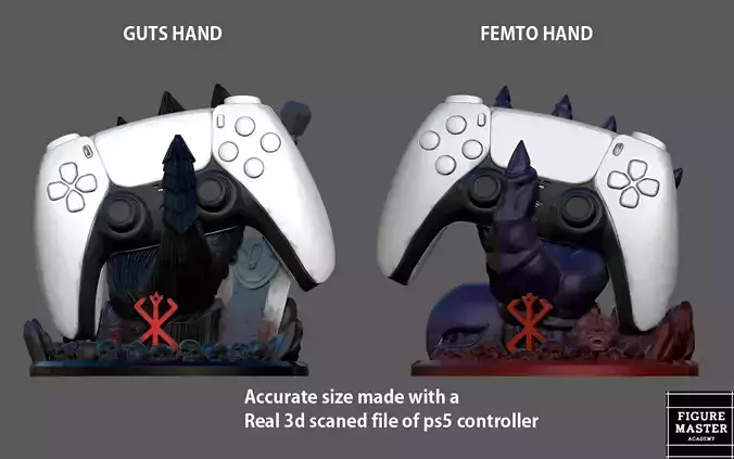 BERSERK GUTS HAND PS4 PS5 CONTROLLER HOLDER ANIME FANTASY 3D print model