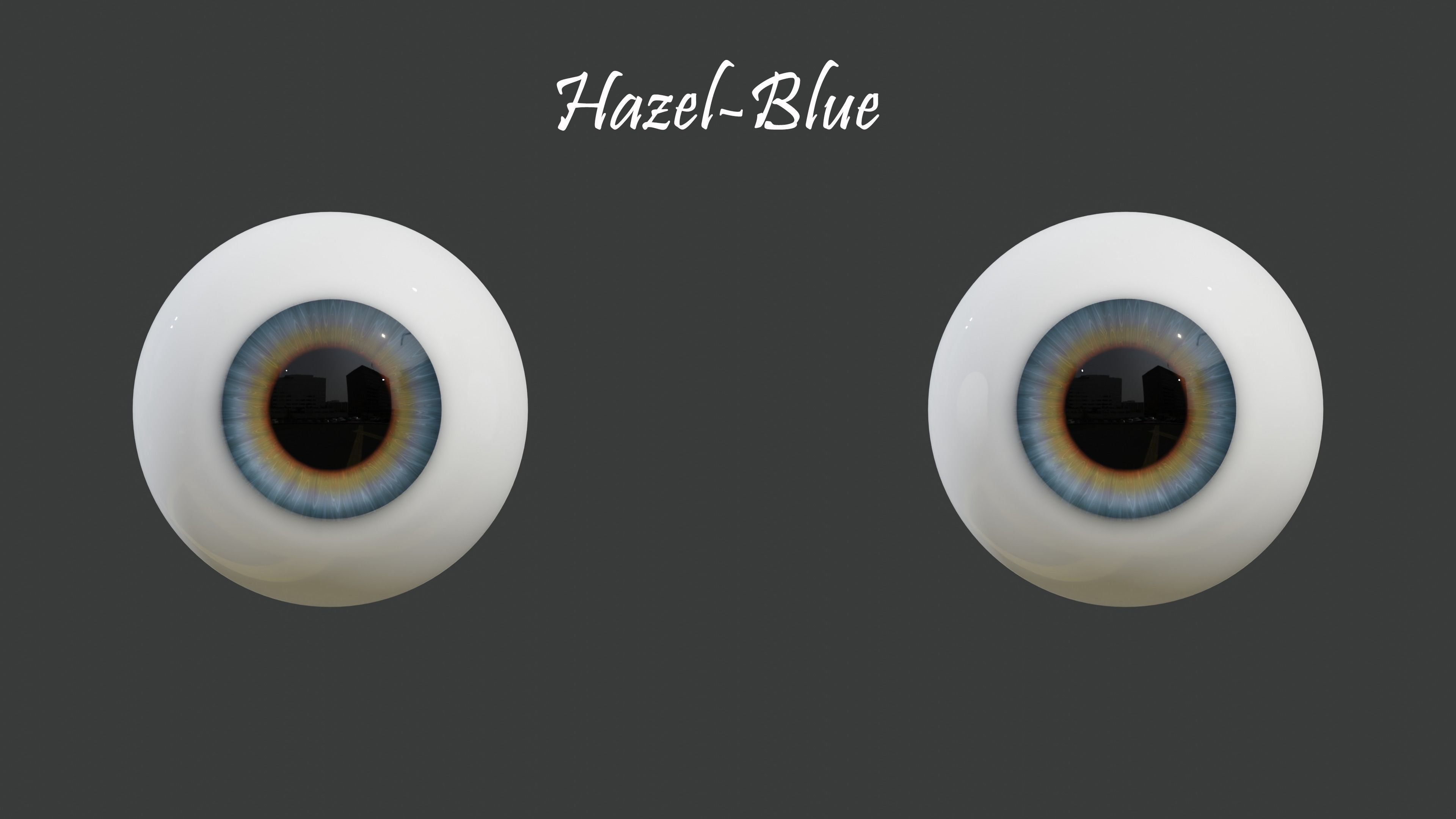 8 Semi-Realistic Cartoon Eyes Pack with 4k Textures Low-poly 3D model_4