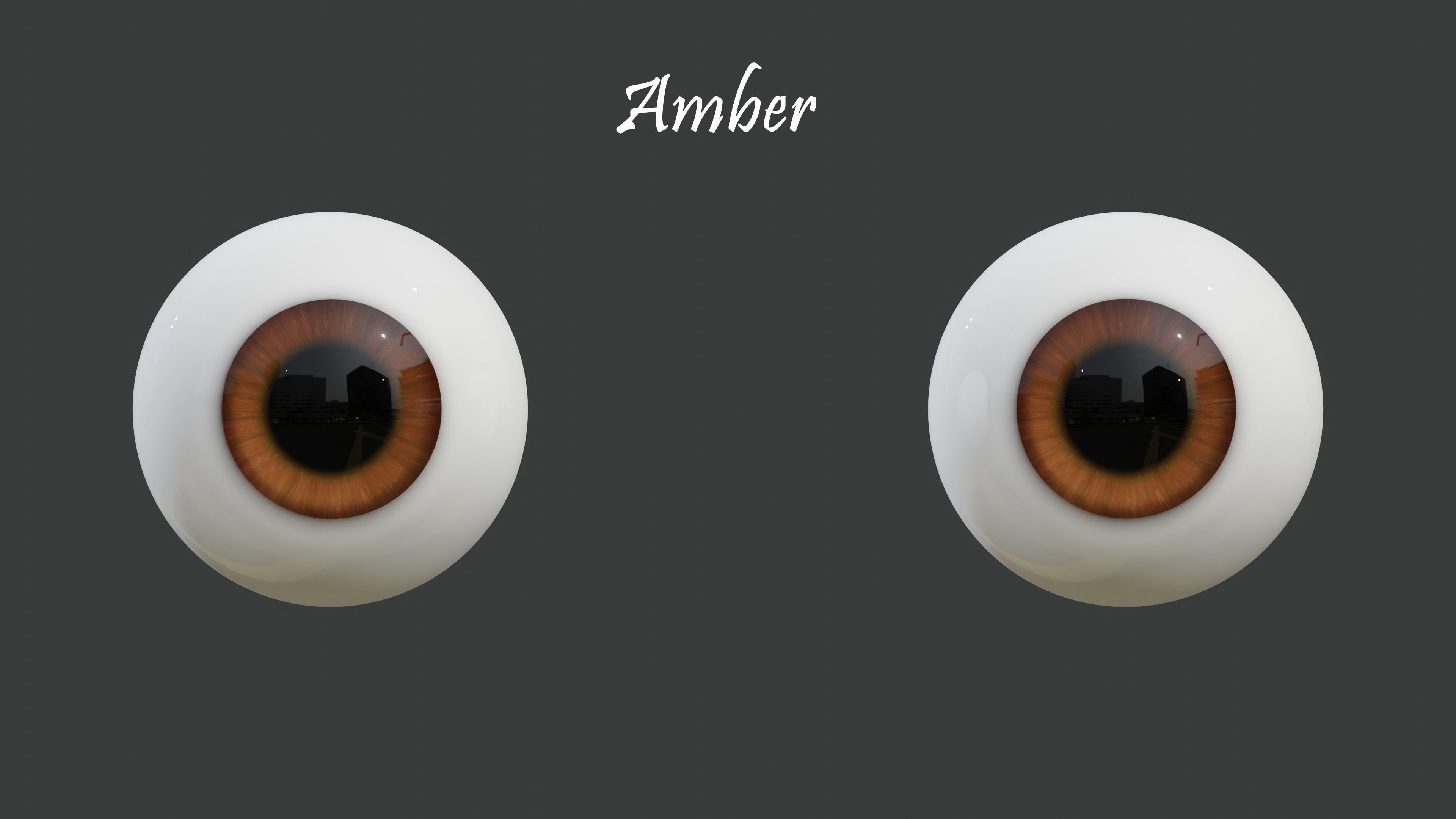 8 Semi-Realistic Cartoon Eyes Pack with 4k Textures Low-poly 3D model_5