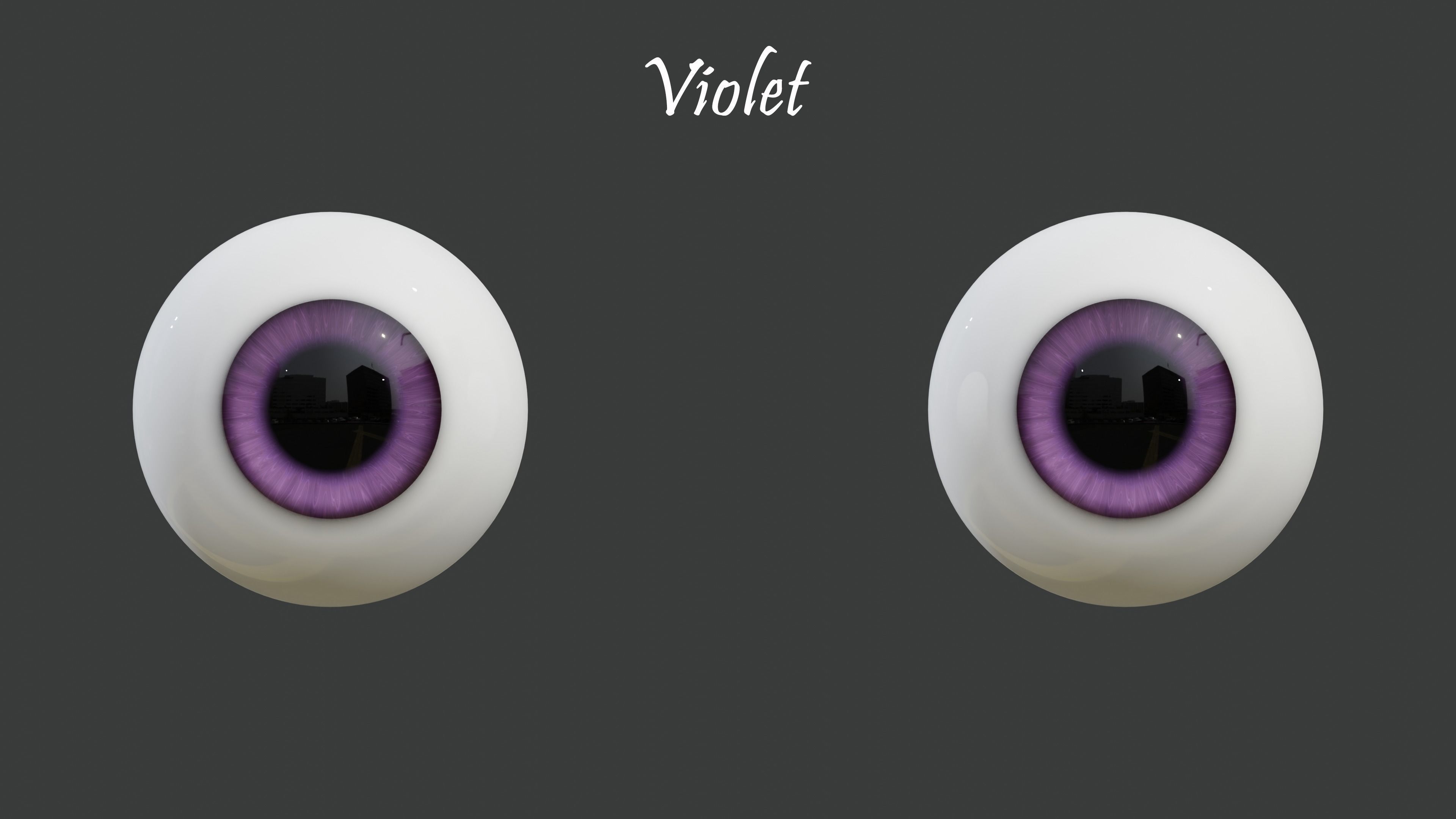 8 Semi-Realistic Cartoon Eyes Pack with 4k Textures Low-poly 3D model_8