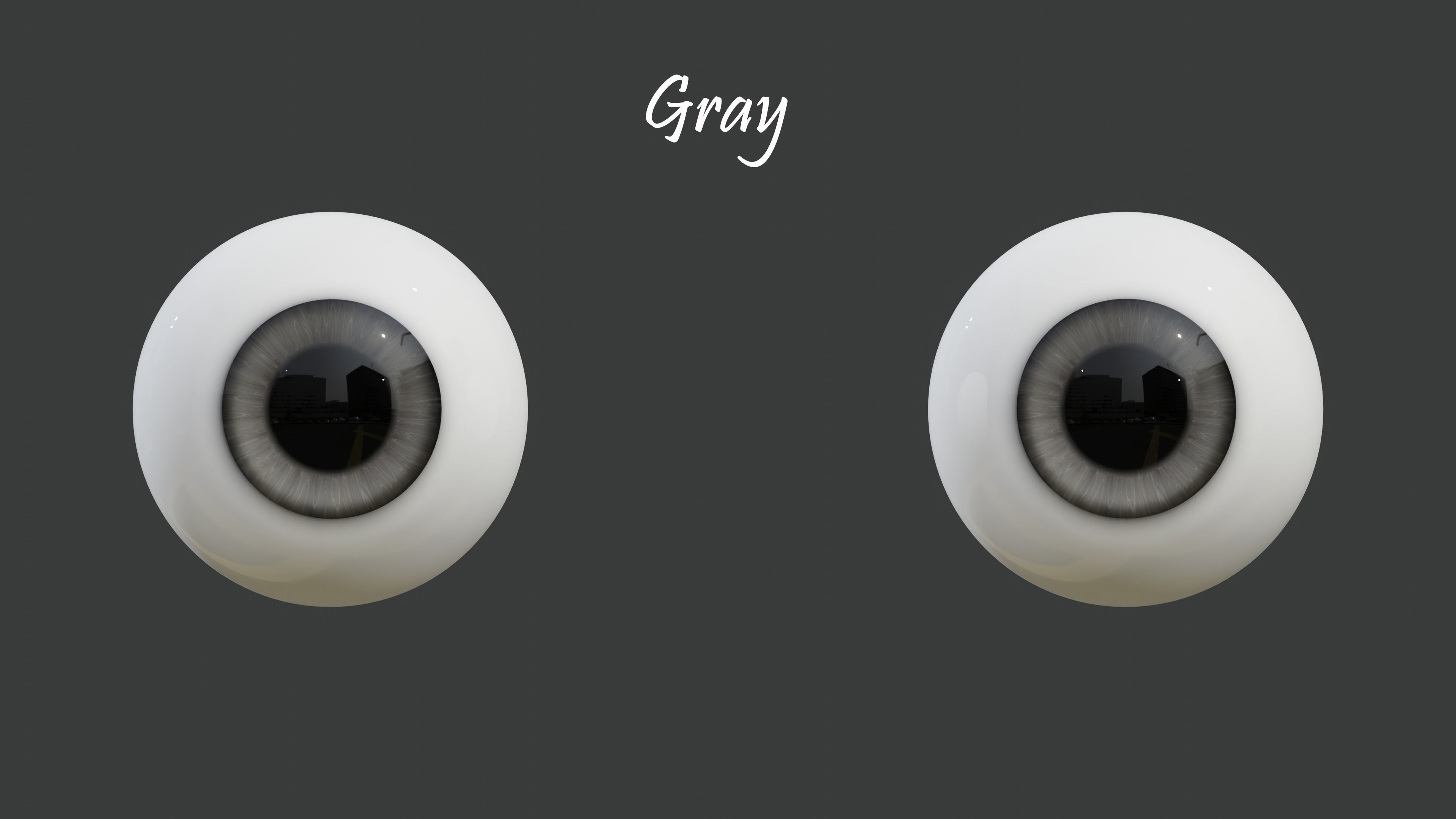 8 Semi-Realistic Cartoon Eyes Pack with 4k Textures Low-poly 3D model_6