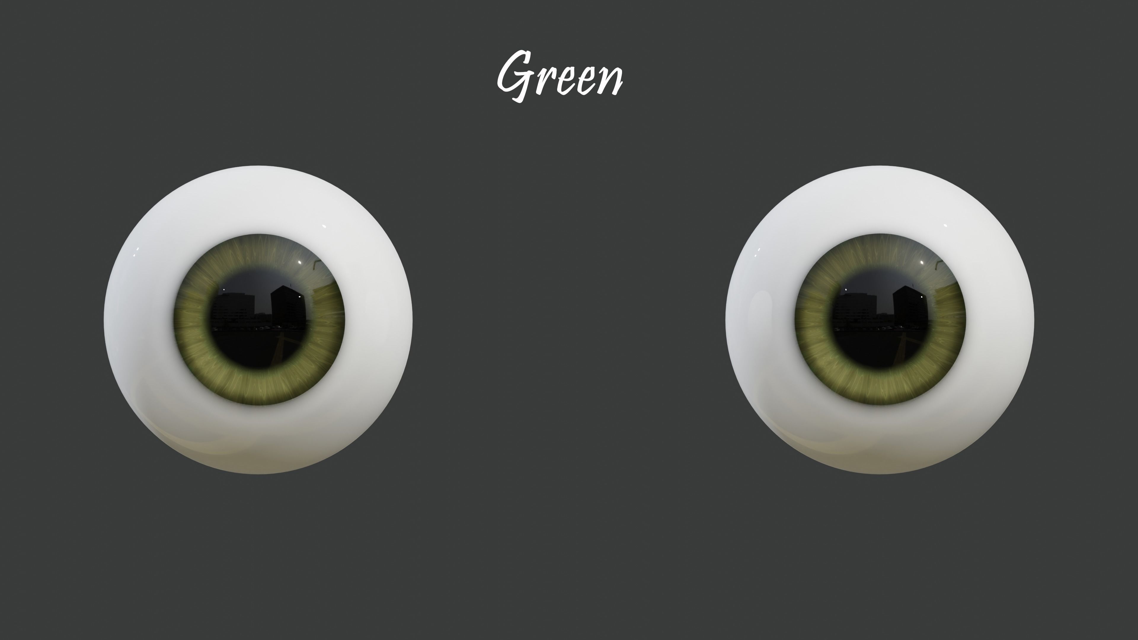 8 Semi-Realistic Cartoon Eyes Pack with 4k Textures Low-poly 3D model_3