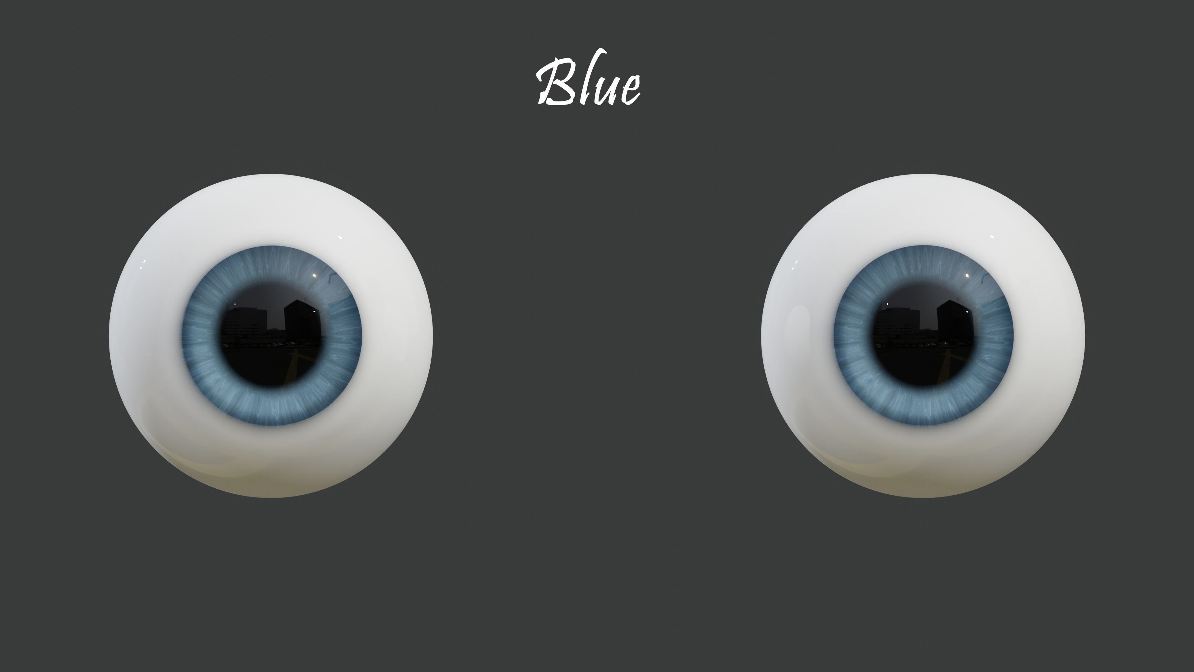 8 Semi-Realistic Cartoon Eyes Pack with 4k Textures Low-poly 3D model_1