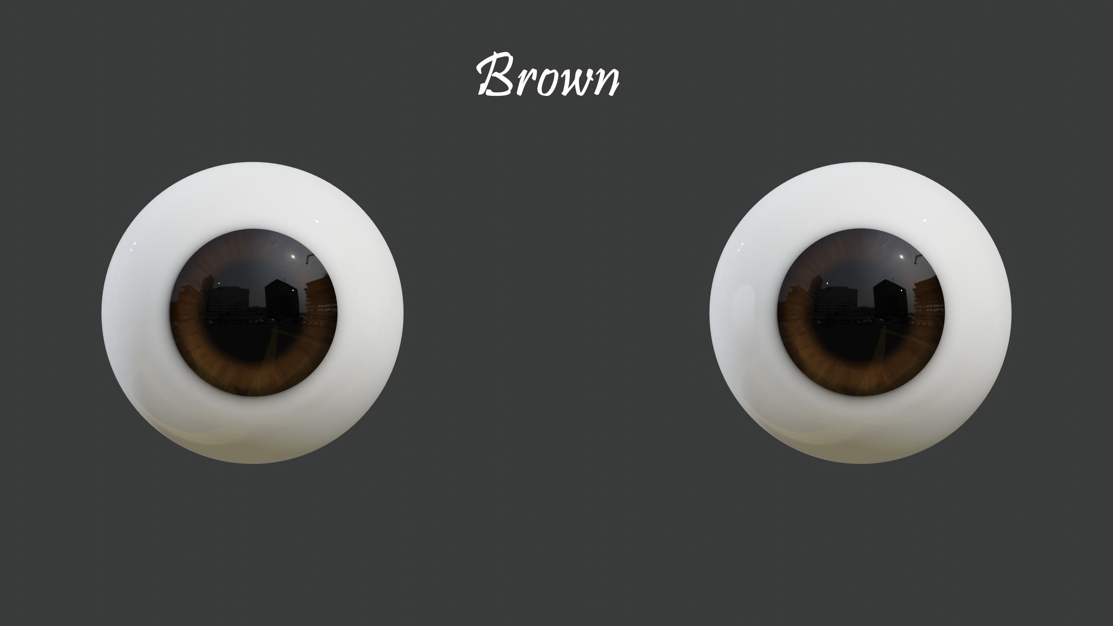 8 Semi-Realistic Cartoon Eyes Pack with 4k Textures Low-poly 3D model_2