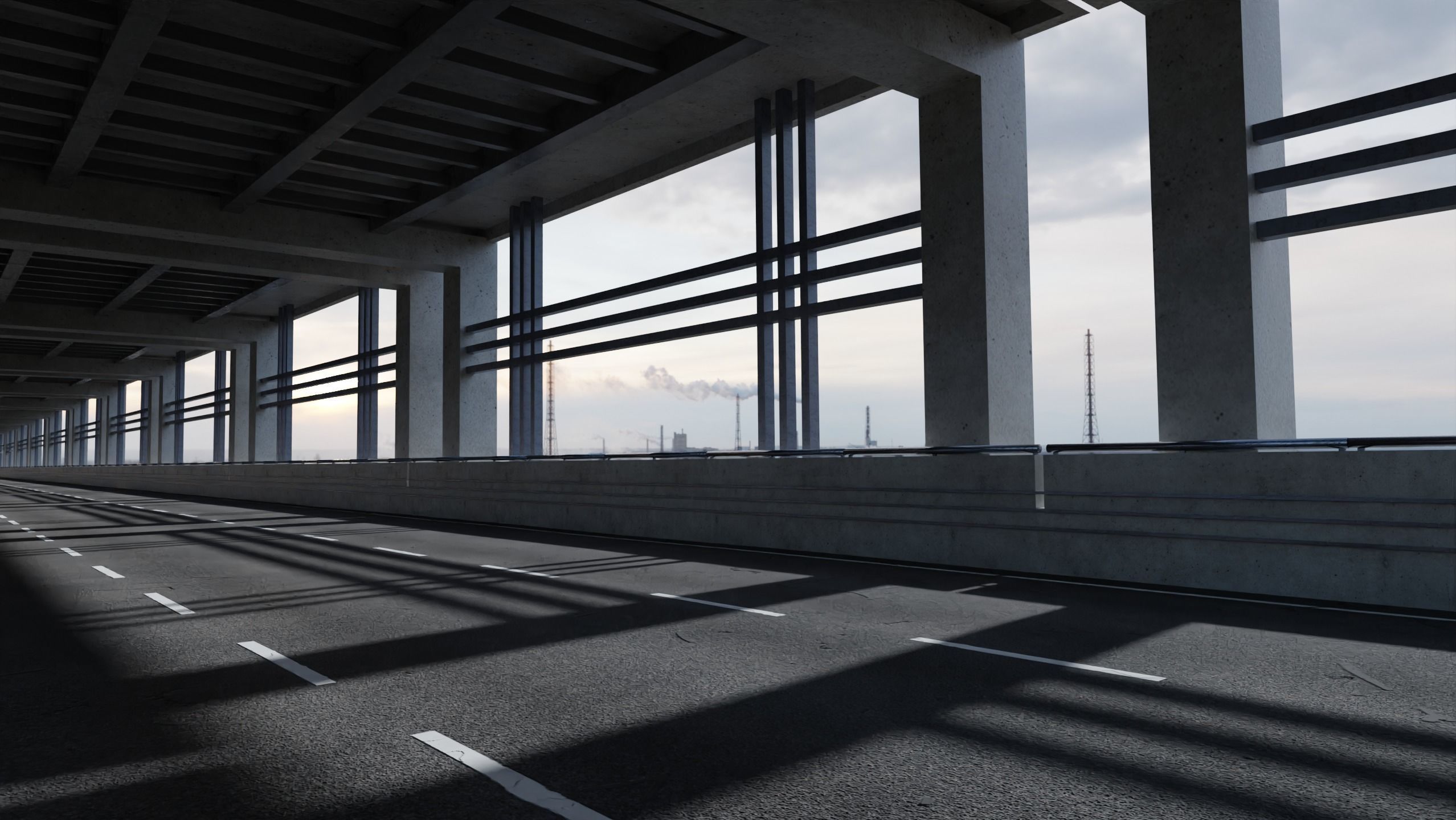 Free Car Road Scene 3D Blender File Textured And Tutorial Video Free 3D model_4