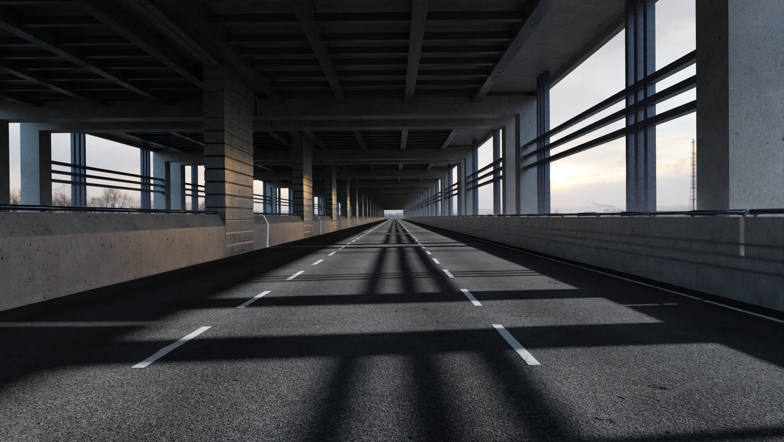 Free Car Road Scene 3D Blender File Textured And Tutorial Video Free 3D model_3