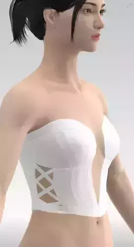 Corset blouse strap cross detail heart