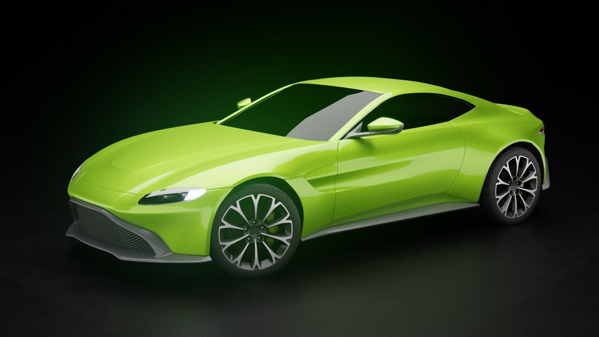 Aston Martin Vantage Low-poly 3D model_5