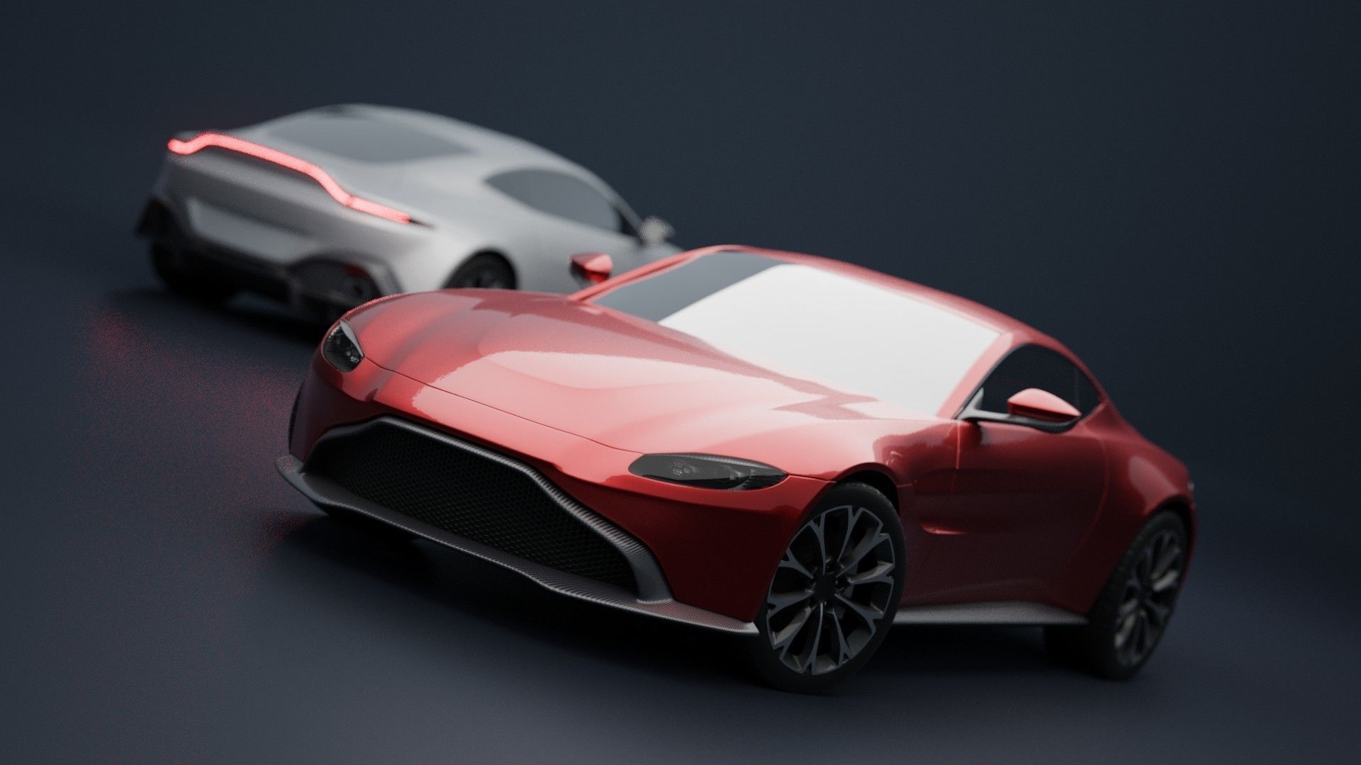 Aston Martin Vantage Low-poly 3D model_3