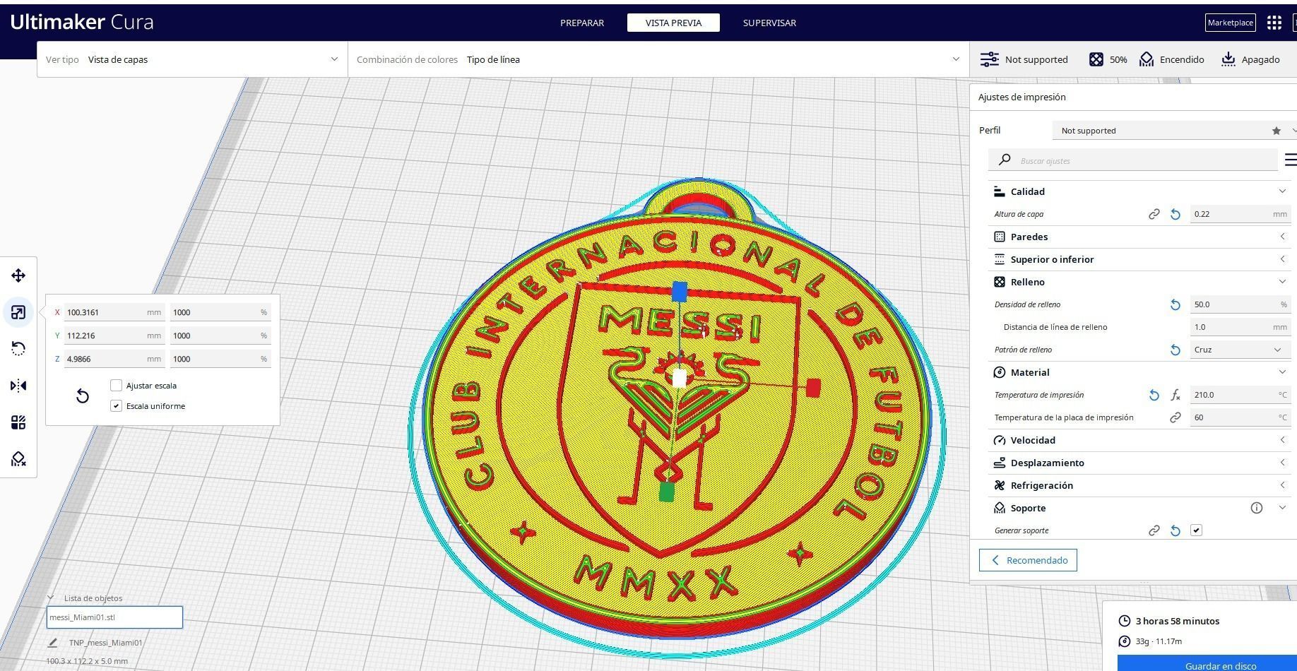 Messi 2023 Inter Miami crest 3D print model_2