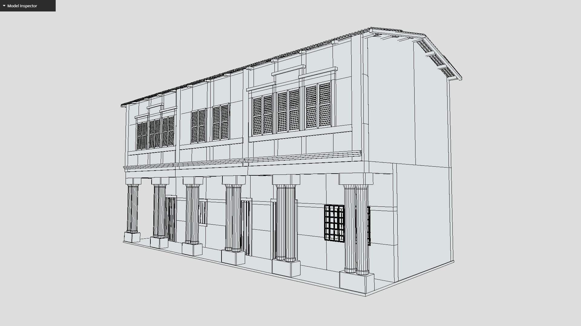 Colonial Building Low-poly 3D model_9