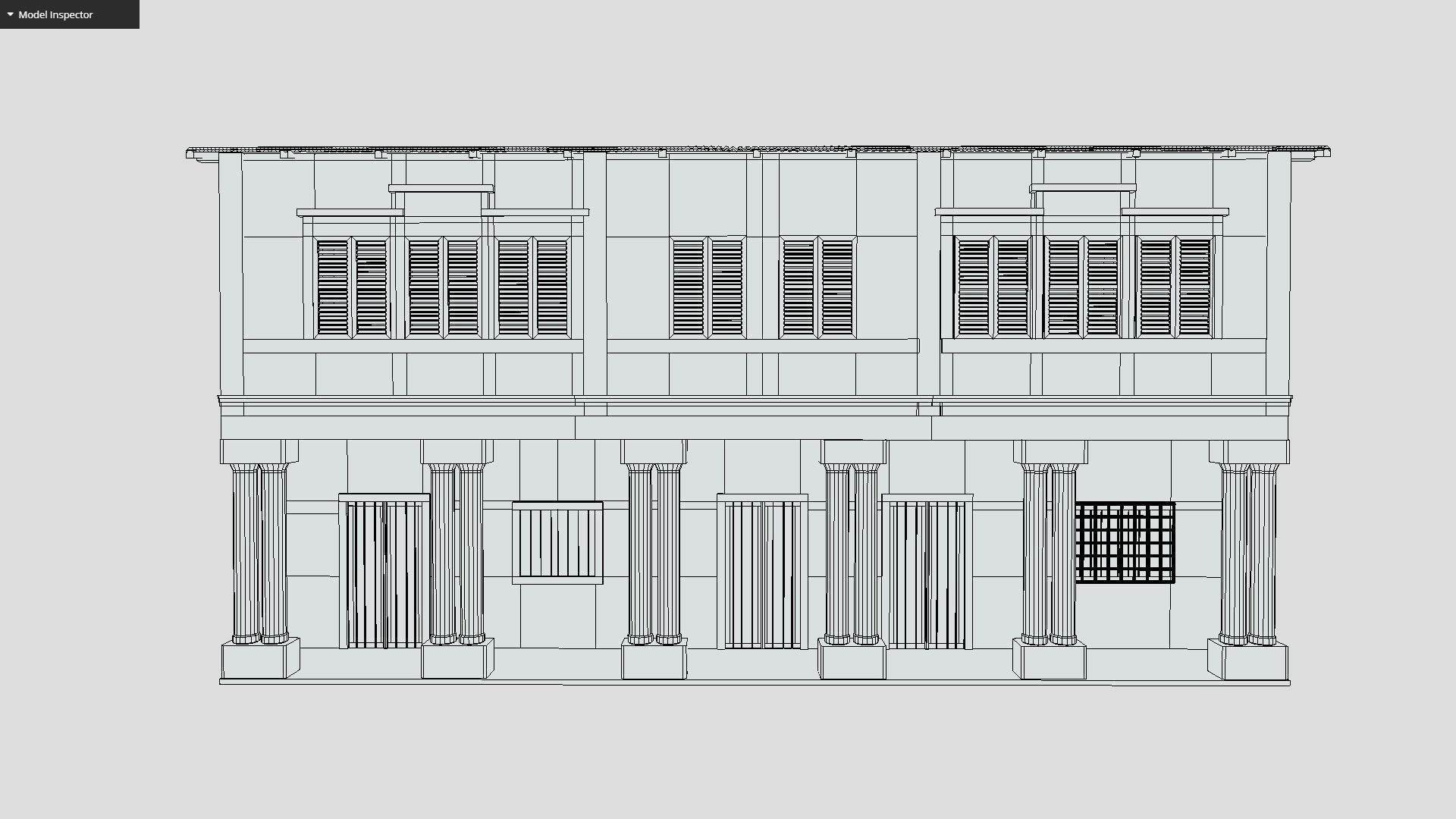 Colonial Building Low-poly 3D model_1