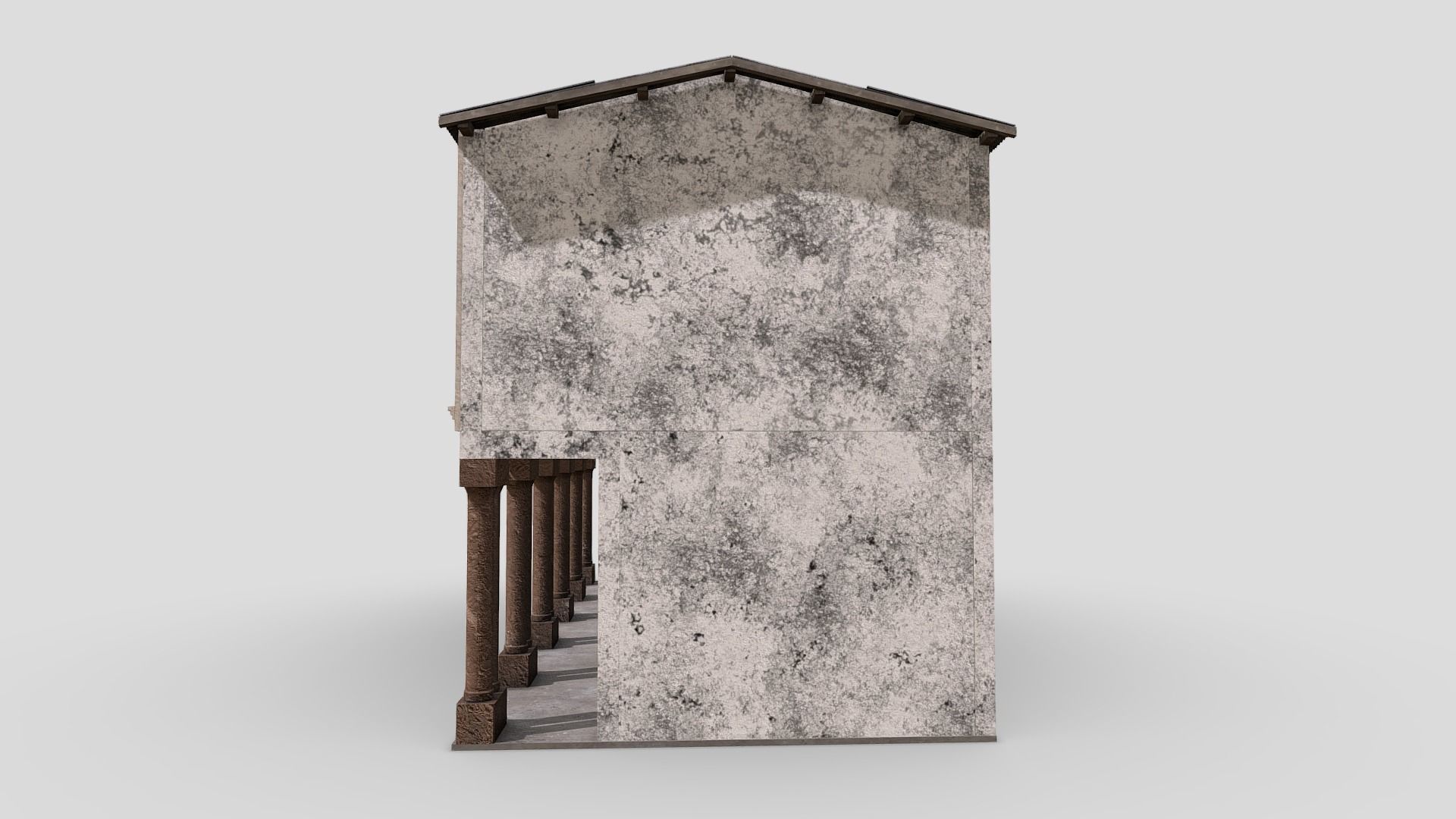 Colonial Building Low-poly 3D model_10