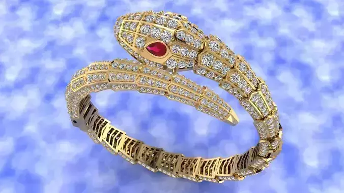 Snake Dimond Bracelets 3D file print