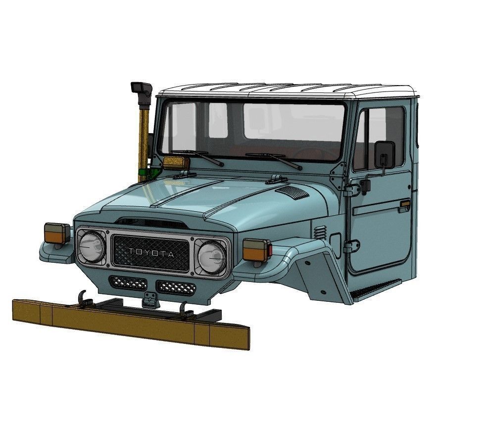 TOYOTA LAND CRUISER FJ45 PICK UP TRUCK RC BODY STL FILE  3D print model_13