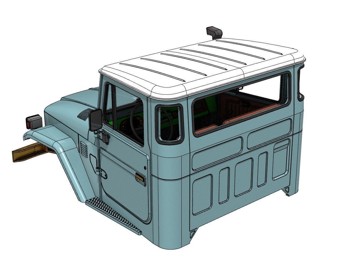 TOYOTA LAND CRUISER FJ45 PICK UP TRUCK RC BODY STL FILE  3D print model_3