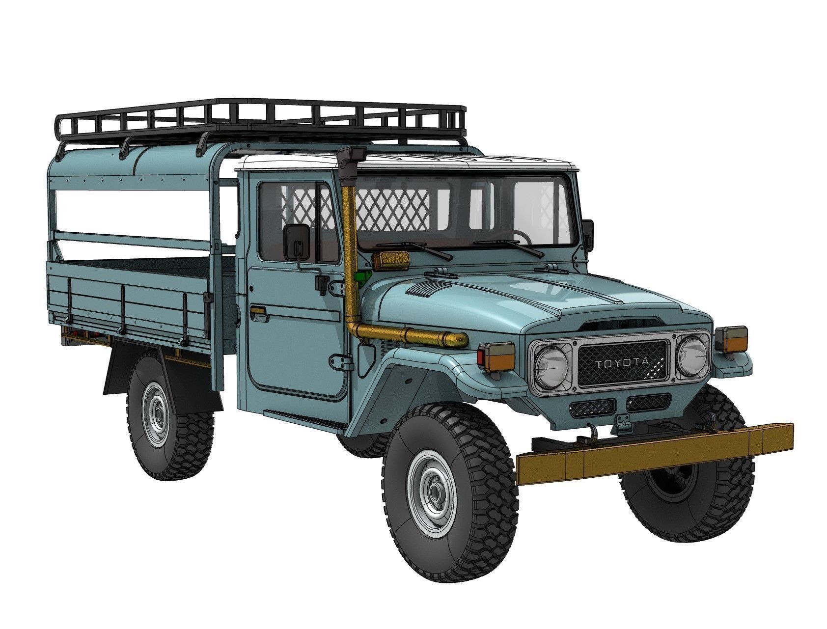 TOYOTA LAND CRUISER FJ45 PICK UP TRUCK RC BODY STL FILE  3D print model_1