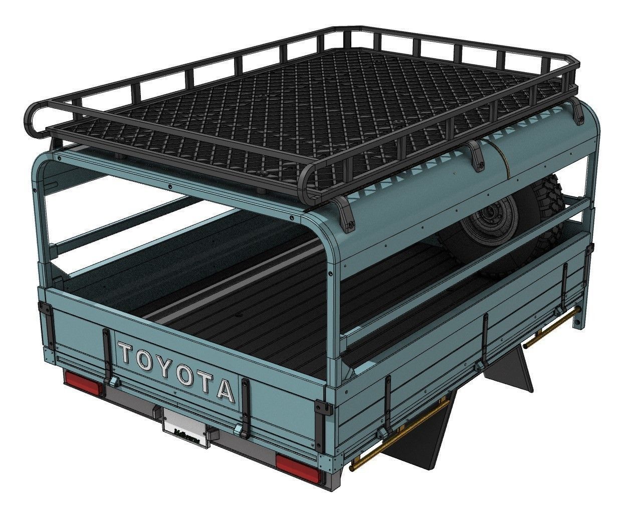 TOYOTA LAND CRUISER FJ45 PICK UP TRUCK RC BODY STL FILE  3D print model_4