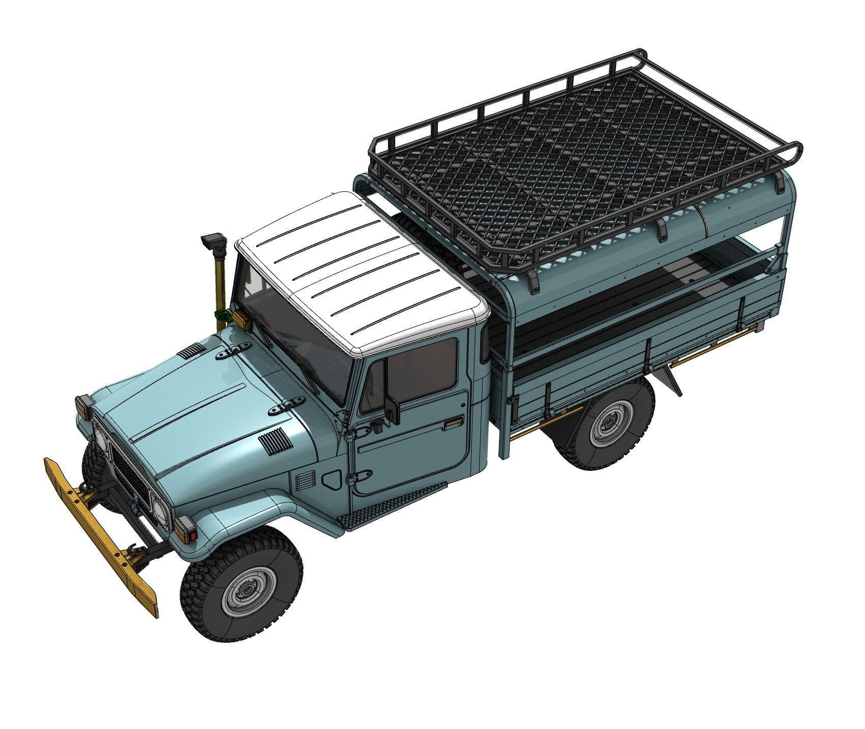 TOYOTA LAND CRUISER FJ45 PICK UP TRUCK RC BODY STL FILE  3D print model_9