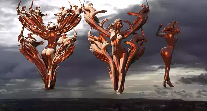 Dantes Lust Statue 3 models 