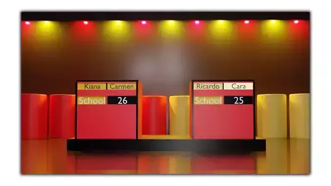 2 Set School Event Podium 3D model