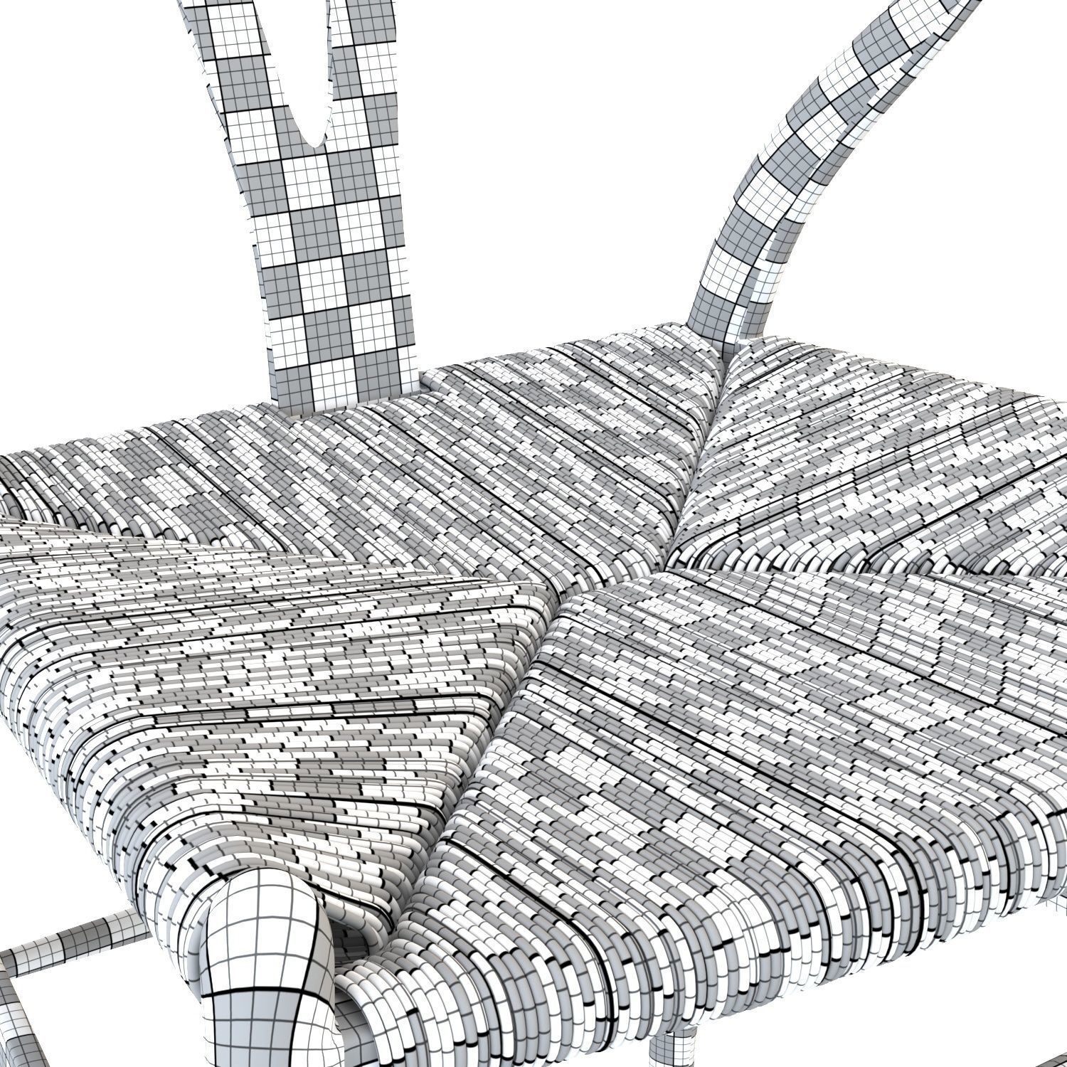 Wishbone Dining Table Set 3D model_6