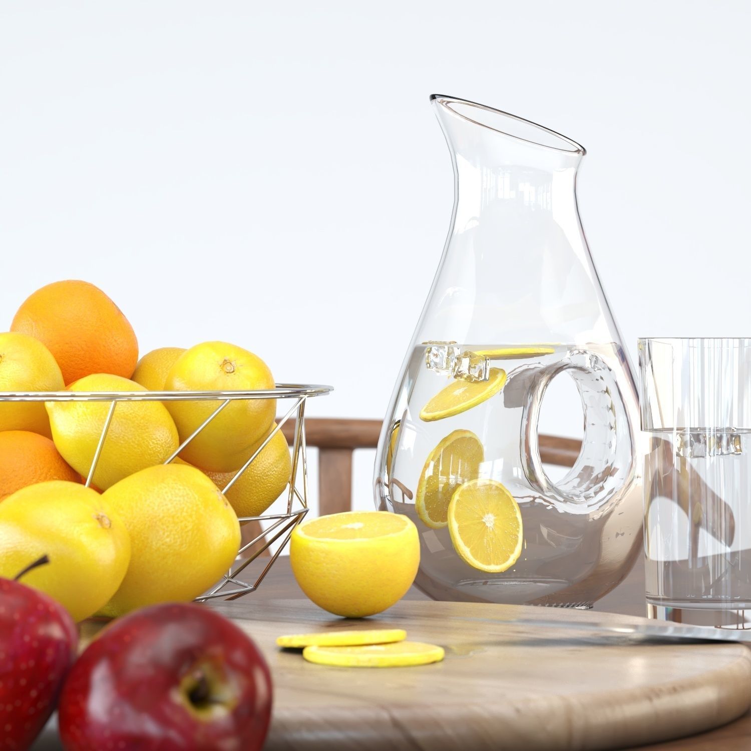 Wishbone Dining Table Set 3D model_3