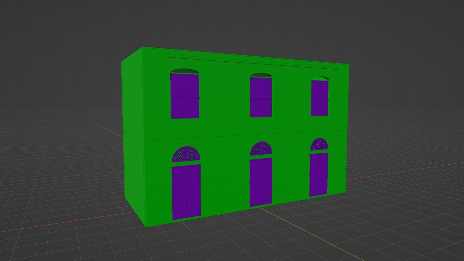 Old Small Building Low-poly 3D model_10