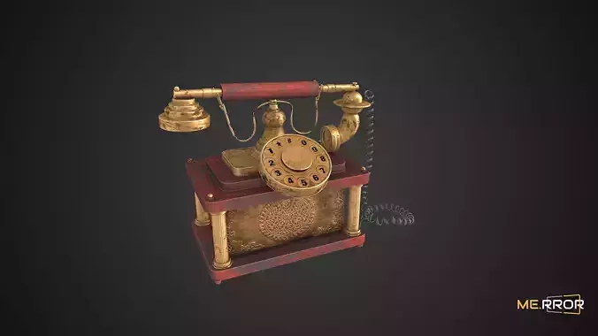 Game Ready Antique Vintage Telephone Low-poly 3D model